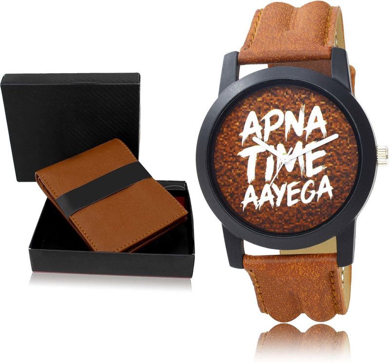 NIKOLA Watch & Wallet Combo  (Brown)