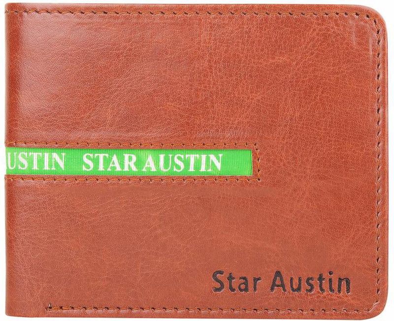 Men Tan Artificial Leather Wallet - Mini  (5 Card Slots)