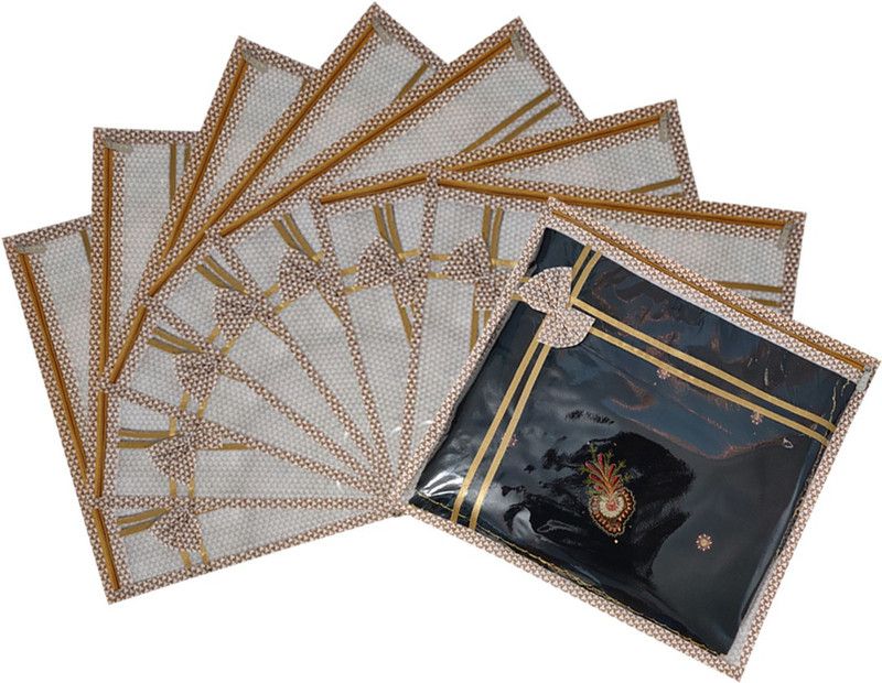 AYOG Saree organizer packing storage bag/box for wardrobe closet storage organizer Single saree packing cover for clothes cover-Set of 12,Golden SareeCovers12  (Golden)
