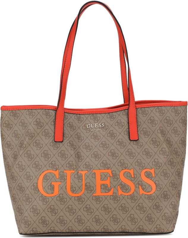 Women Brown, Orange Tote - Extra Spacious