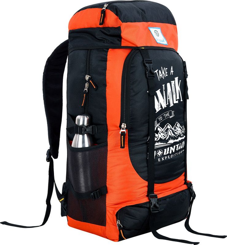Mountain waterproof Camping/hiking/trekking /Rucksack Backpack forAdventure. Rucksack - 70 L  (Orange, Black)