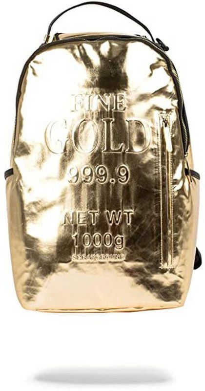 Small 2 L Backpack Metallic Fine Gold Backpack Laptop Bag/Backpack For Men Women  (Yellow)