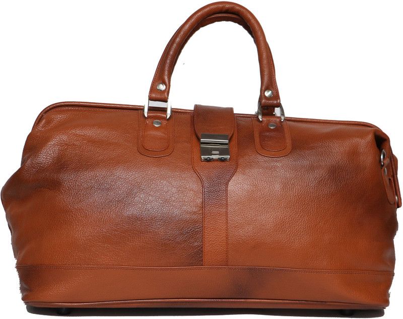 Hand Duffel Bag - Genuine Leather 22 Inch Small Travel Bag - Beige