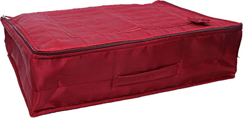 KUBER INDUSTRIES Saree Cover Satin Bow Design 12 Flap Saree Cover Bag (Maroon)-CTKTC21189 CTKTC021189  (Maroon)