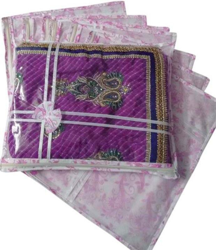 Fashion Bizz Designer Saree Cover-8 Pcs Combo Sc-Pw8  (Pink, White)
