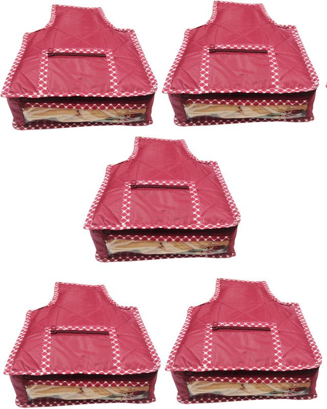 Ajabh High Quality Multipurpose High Quality Blouse cover Travelling pouches -Pack of 5 pcs Keep saree/Suit/Travelling Pouch  (Maroon)