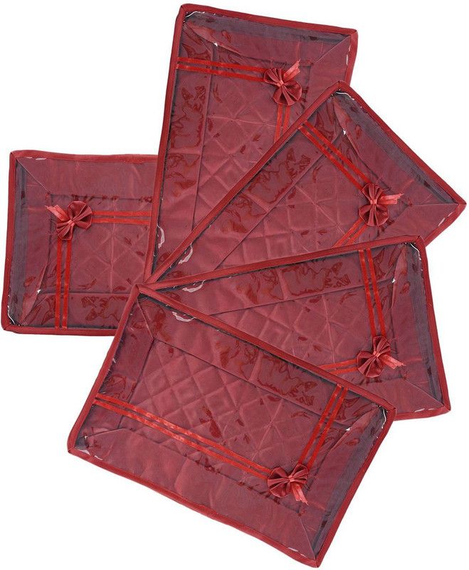 INDI BARGAIN Satin Designer Petticoat Cover Set Set of 5  (Maroon)