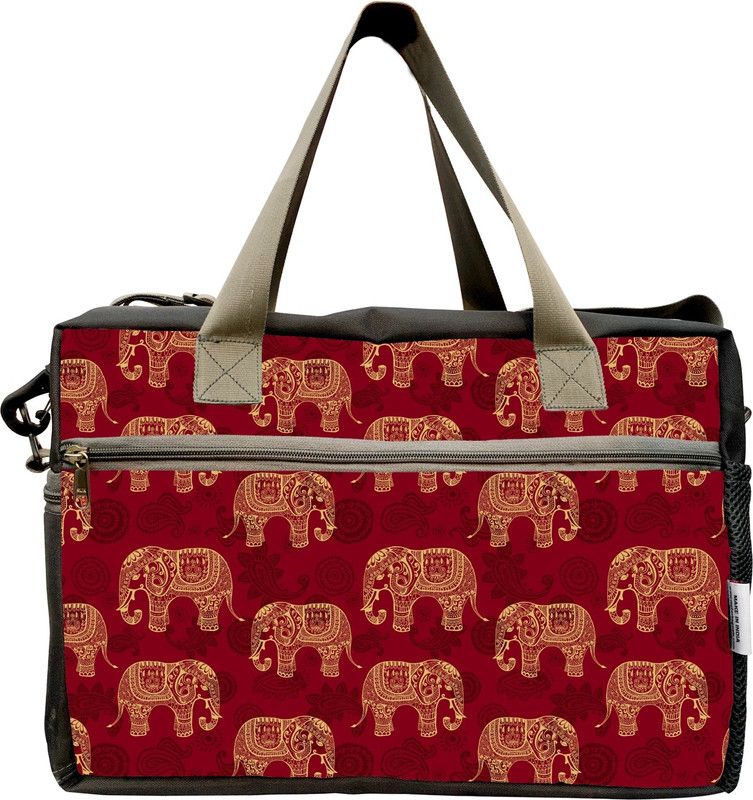 Traditional Elephant print Cabin Size Duffel Travel bag Duffel Without Wheels