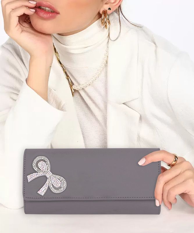 Casual, Formal, Party, Sports Grey Clutch