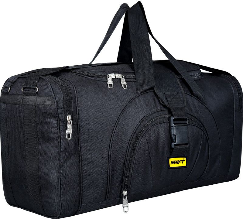 (Expandable) Waterproof Polyester 40 L Luggage Travel Duffel Bag with 2 Wheels Black Duffel Without Wheels