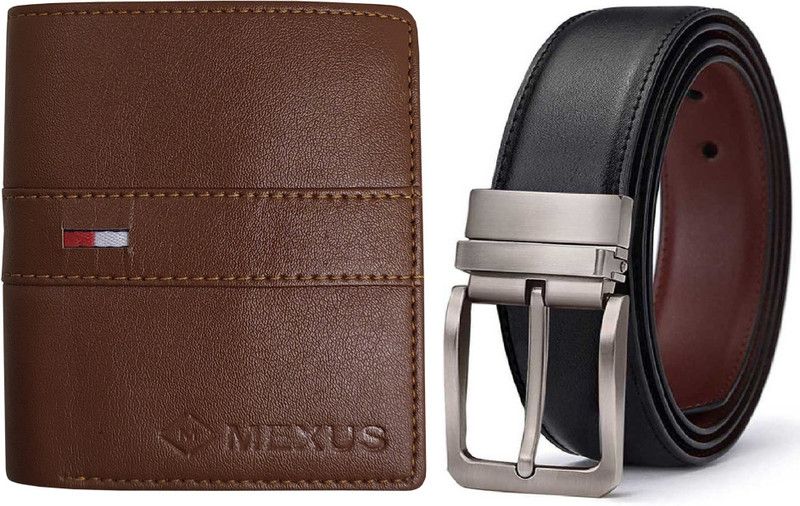 MEXUS Wallet & Belt Combo  (Black, Brown)