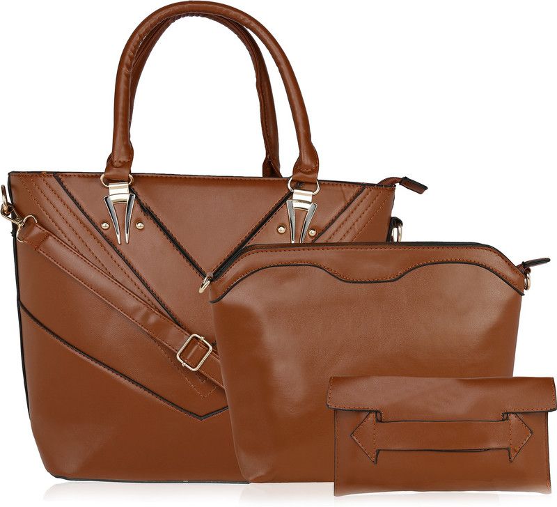 Women Brown Hand-held Bag - Regular Size  (Pack of: 3)