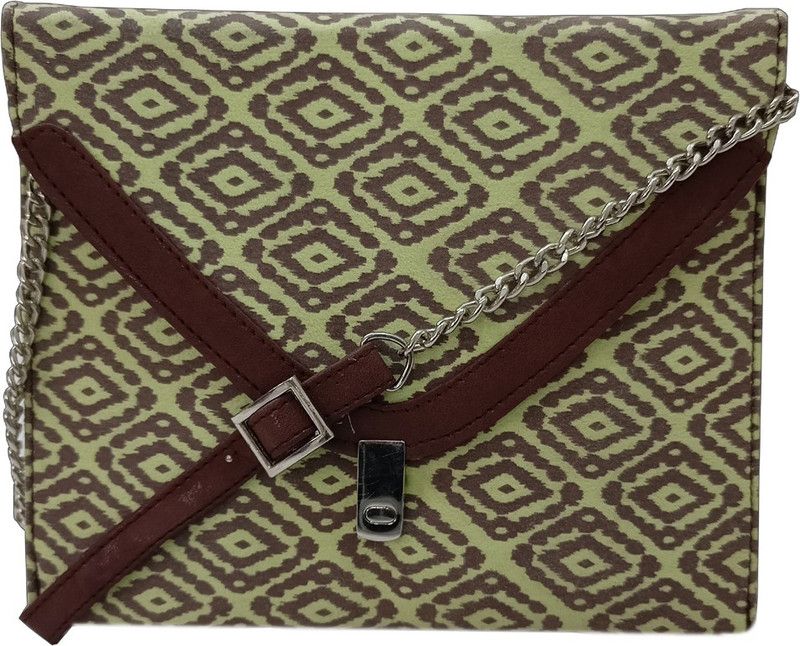 Brown, Green Girls Sling Bag - Medium