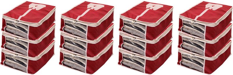 KUBER INDUSTRIES Shirt Cover Non Woven Shirt Cover Set of 12 Pcs,Maroon CTSN024  (Maroon)