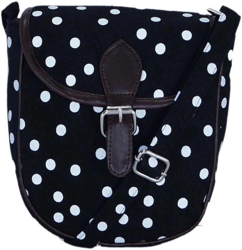Black, White Women Sling Bag - Mini