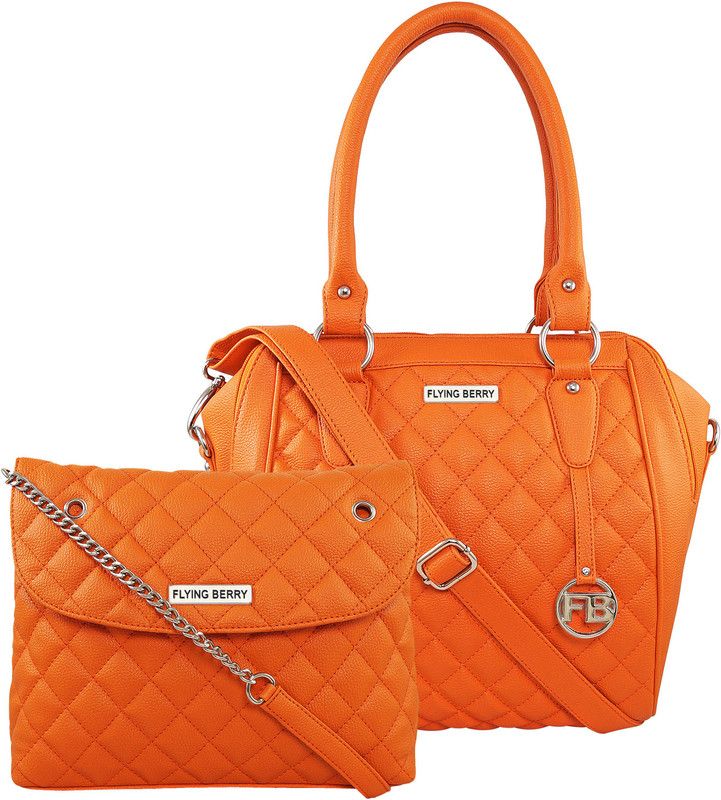 Women Orange Hand-held Bag - Extra Spacious  (Pack of: 2)