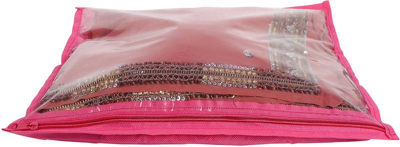 Bulbul saree covers combo of 12 pcs single12pk pink12  (Pink)