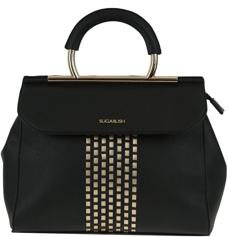 Women Gold, Black Shoulder Bag - Regular Size
