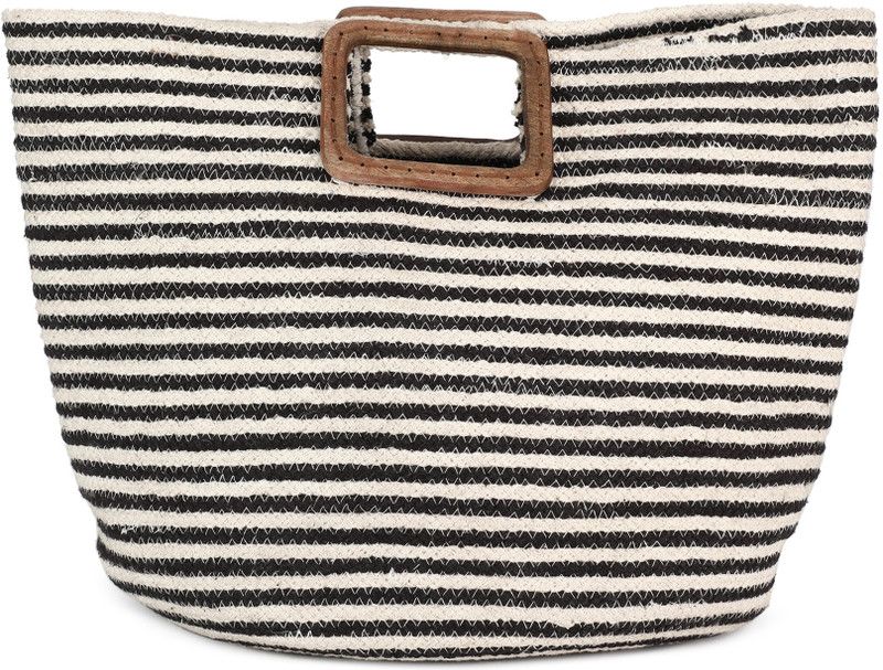 Women Black, White Hand-held Bag - Extra Spacious