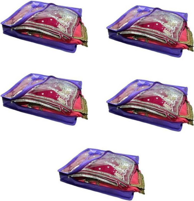 Ajabh High Qulity Multipurpose Non Woven Saree Cover pack of 5 (purpule) KEEP SAREE\SALWAR\JEANS\TOP\BLOUSE ETC.  (purpule)