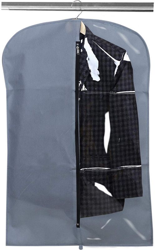 KUBER INDUSTRIES Designer Half Transparent Non Woven Men's Coat Blazer Suit Cover (Grey) -CTKTC41325 041325  (Grey)