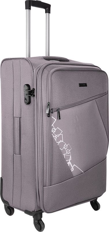 Medium Cabin Suitcase (65 cm) - Bogota Expander Soft Side Checkin Luggage| Grey 24 Inch /65CM Trolley/Travel/Tourist Bag - Grey