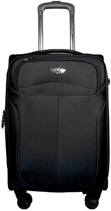 Small Cabin Suitcase (56 cm) - Exclusive Range of Imported Soft Luggage Trolley 28 inch Large Size Check in Baggage - Black