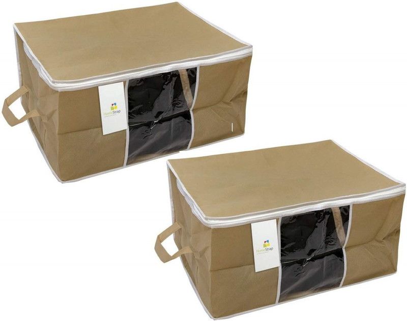 HomeStrap Underbed Storage Underbed Storage UBSNWFWINBEIGE2PC  (Beige)