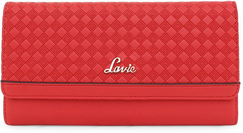 Women Casual Red Artificial Leather Wallet - Mini  (11 Card Slots)