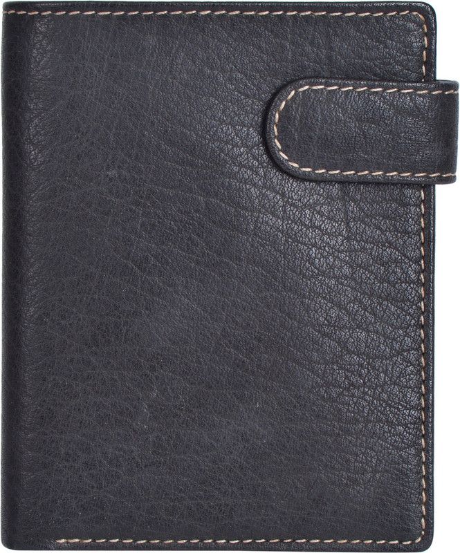 Men & Women Casual Black Genuine Leather Wallet - Mini  (2 Card Slots)