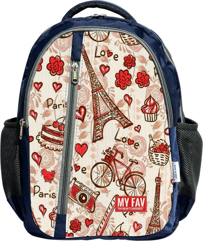 Paris Print Laptop Backpack For Men Women / School Bag For Boys Girls 35 L No Laptop Backpack  (Red)