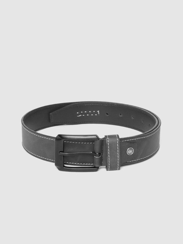 Men Casual Grey Artificial Leather Belt