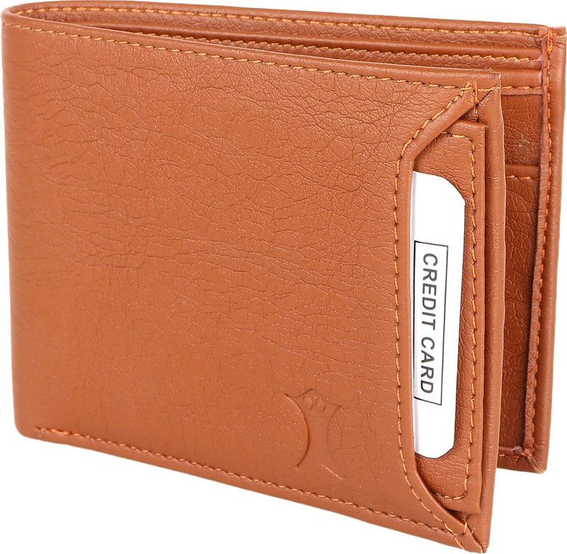 Men Casual Tan Artificial Leather Wallet - Regular Size  (3 Card Slots)