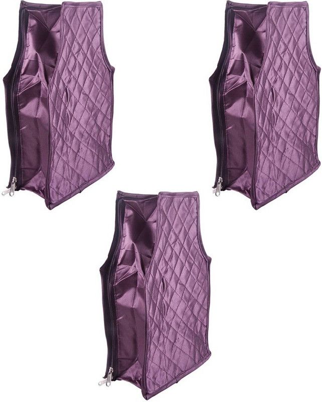 Aadhya Multipurpose Satin Blouse cover pack of 3 a  (Purple)
