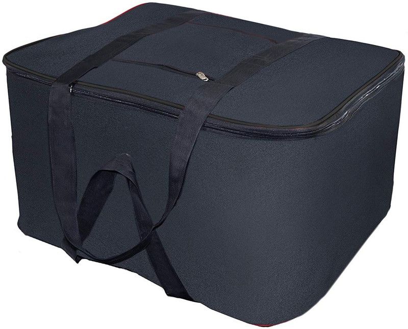KUBER INDUSTRIES Storage Bag Rexine Jumbo Moisture Proof Storage Bag with Zipper Closure and Handle (Black) -CTKTC5690 CTKTC05690  (Black)
