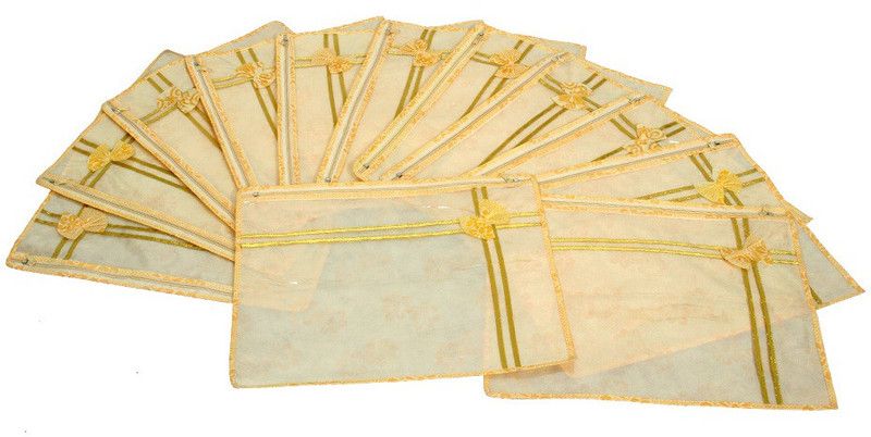 KUBER INDUSTRIES Designer Printed Non Wooven Saree Cover Set Of 12 Pcs (With Zip Lock) KUBS43  (Yellow)