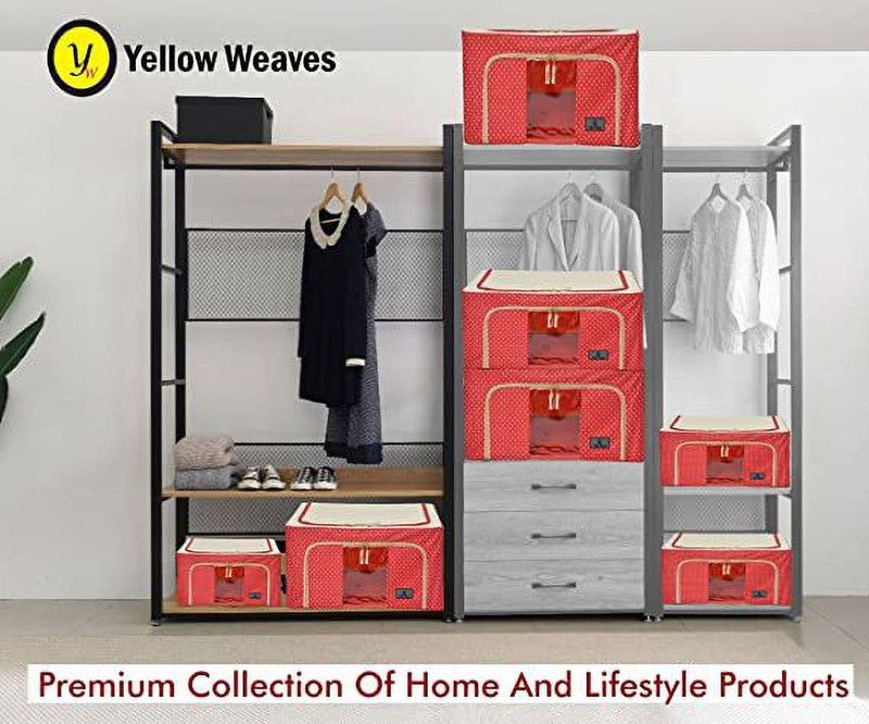 E Solutions WARDROBE ORGANISER/STORAGE BOX-260 (24LITERS) Poly-canvas Laundry Bag  (Multicolor)