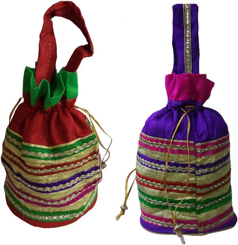 Women Red, Purple Potli
