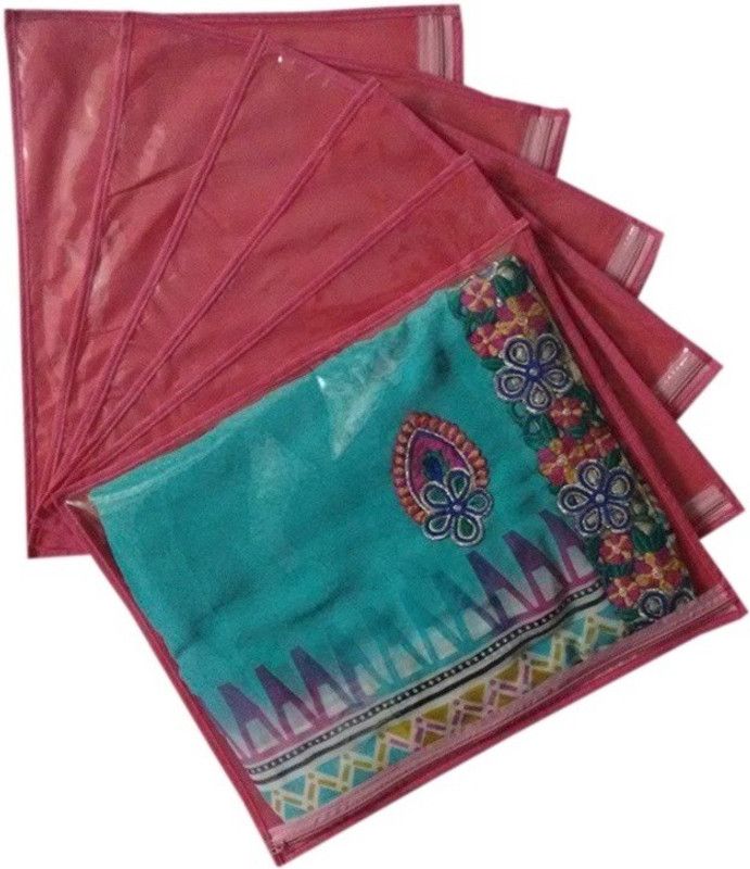 Fashion Bizz Regular Saree Cover-6 Pcs Combo SC-P6  (Pink, Red)