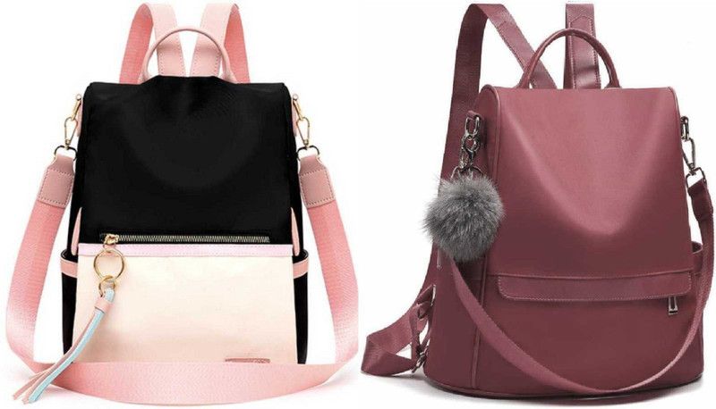Party Wear Backpack Latest New Trendy Women And Girls 7 L No Backpack  (Black, Maroon, Pink)