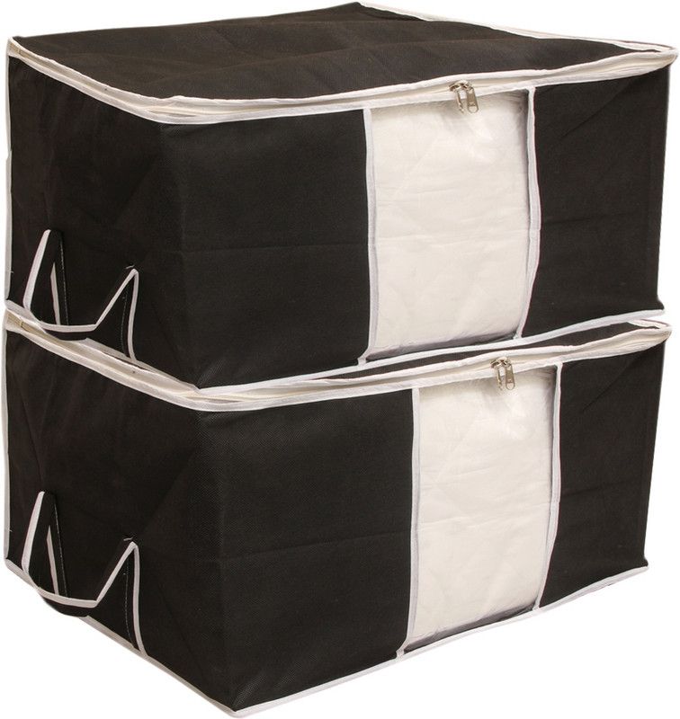 KUBER INDUSTRIES Underbed Storage Non Woven Underbed Storage Bag, Extra Large Set of 2 Pcs, Black CTSN045  (Black)