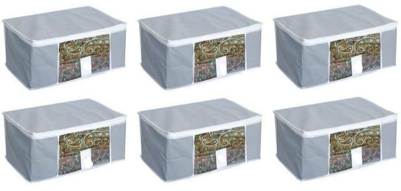 Love Store Home Storage Non-Woven Saree Cover with Window WINDO6  (Grey)