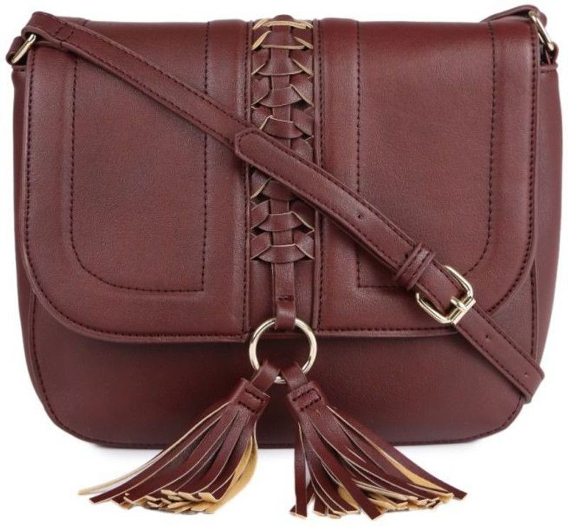 Women Maroon Sling Bag - Regular Size