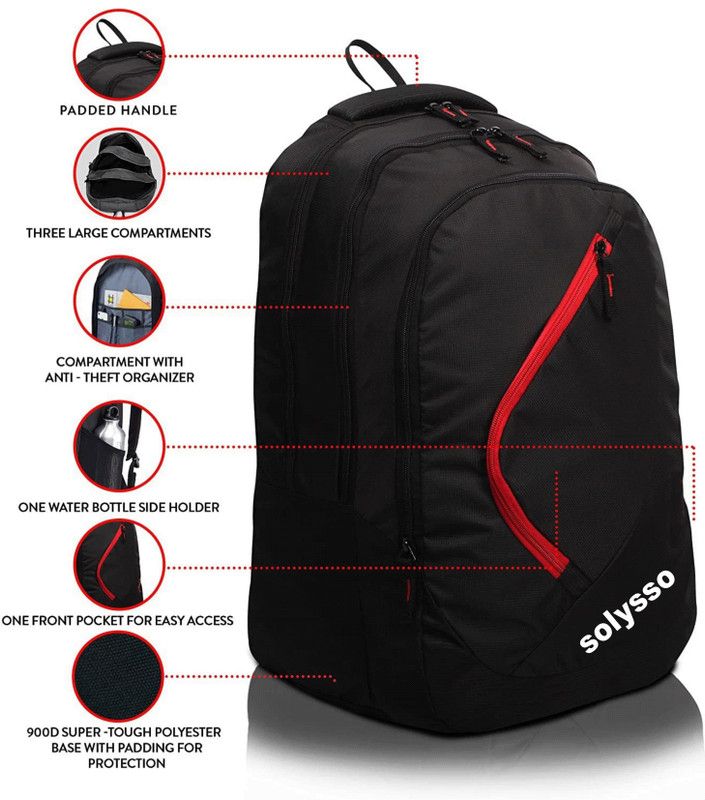 Large 35 L Laptop Backpack Large 35 L Laptop Backpack Spacy unisex backpack Bag /Backpack for Men;  (Black)