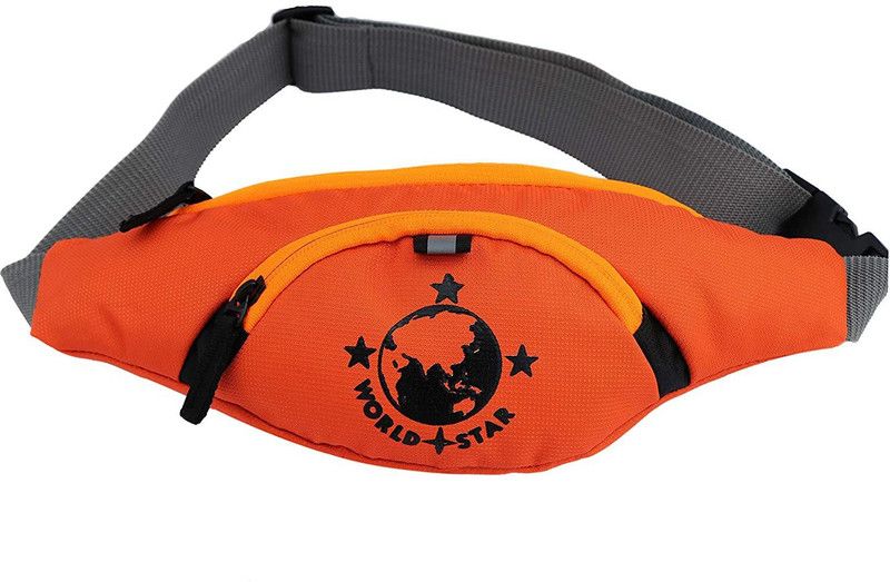 Worldstar 00015 orange waist bag London Stylish Real Waist Elegant Style Travel Pouch Passport Holder belt bag  (Orange)
