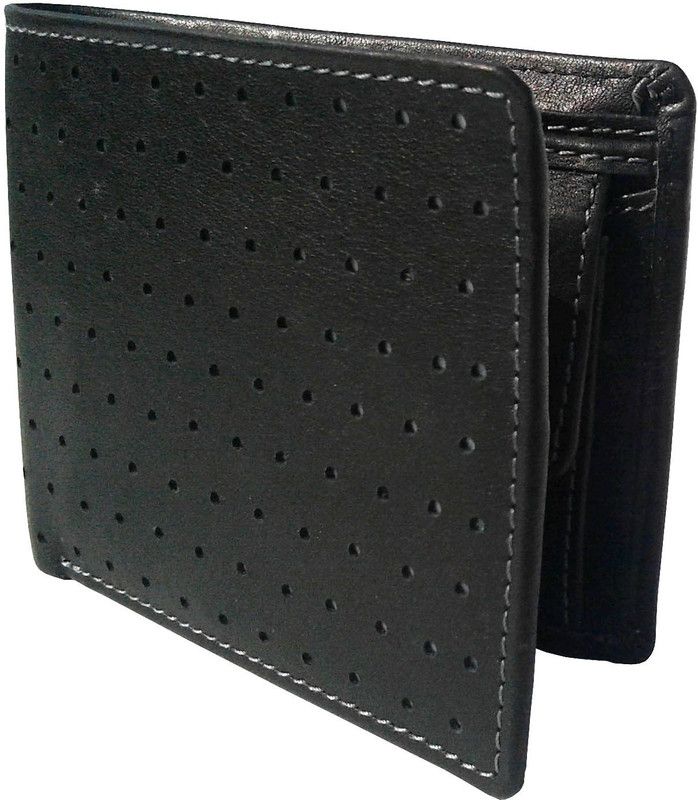 Men Black Genuine Leather RFID Wallet - Mini  (3 Card Slots)