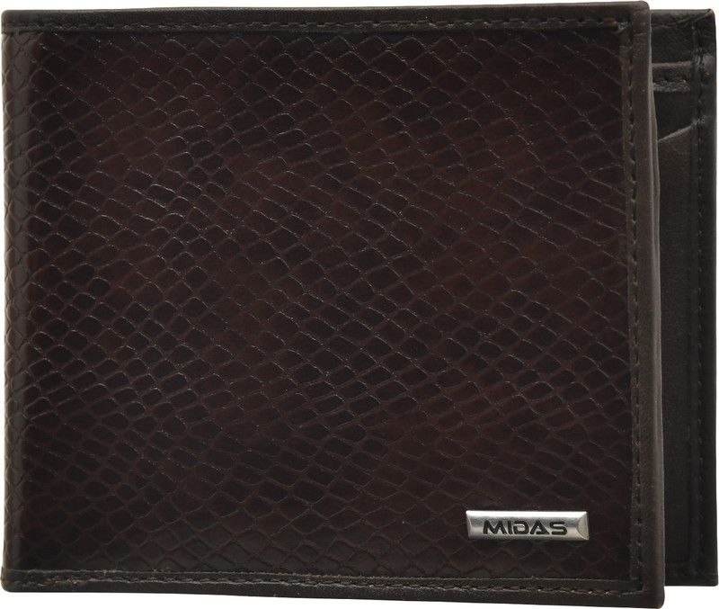 Men Evening/Party Brown Genuine Leather Wallet - Regular Size  (3 Card Slots)