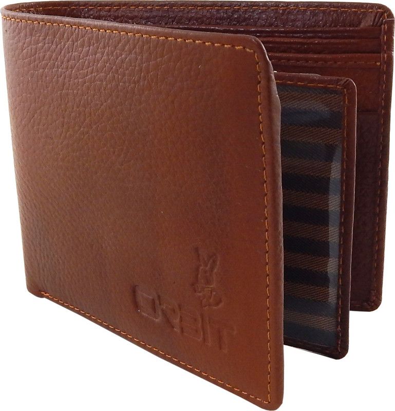 Men Tan Genuine Leather Wallet - Regular Size  (7 Card Slots)