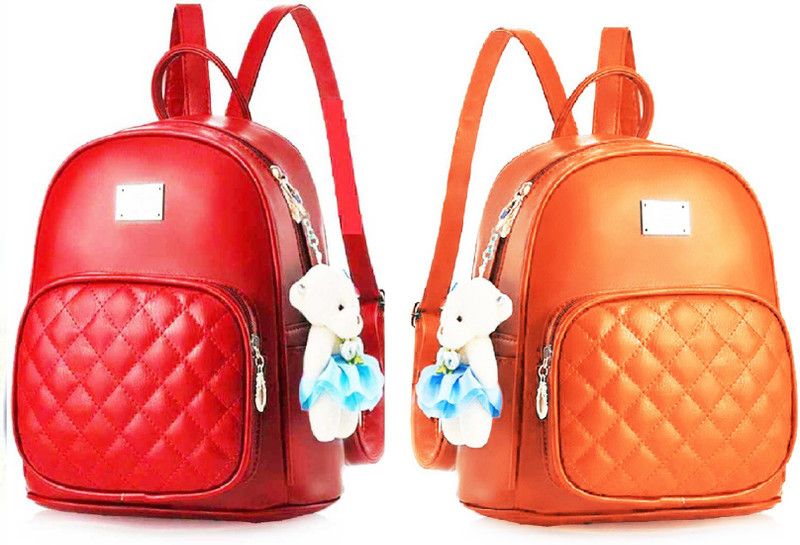 Party Wear Backpack Latest New Trendy Women And Girls 7 L No Backpack  (Red, Orange)