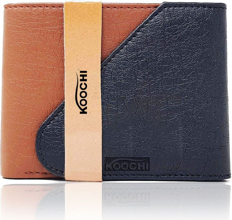 Men Tan, Black Artificial Leather Wallet - Regular Size  (7 Card Slots)